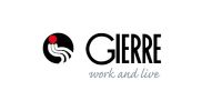 Logo de Gierre : cercle noir avec point rouge, lignes, le mot GIERRE et le texte « travailler et vivre ».