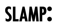 SLAMP : logo noir avec deux points noirs à droite.