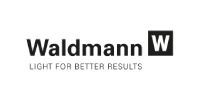 Logo Waldmann avec le nom de l'entreprise, son slogan et un « W » noir dans un carré.