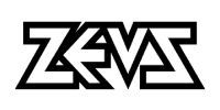 Logo en noir et blanc avec l'inscription ZEVA, lettres stylisées se chevauchant.