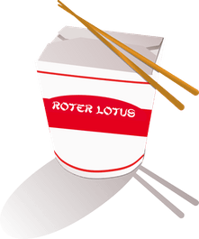 Roter Lotus Nudelbox