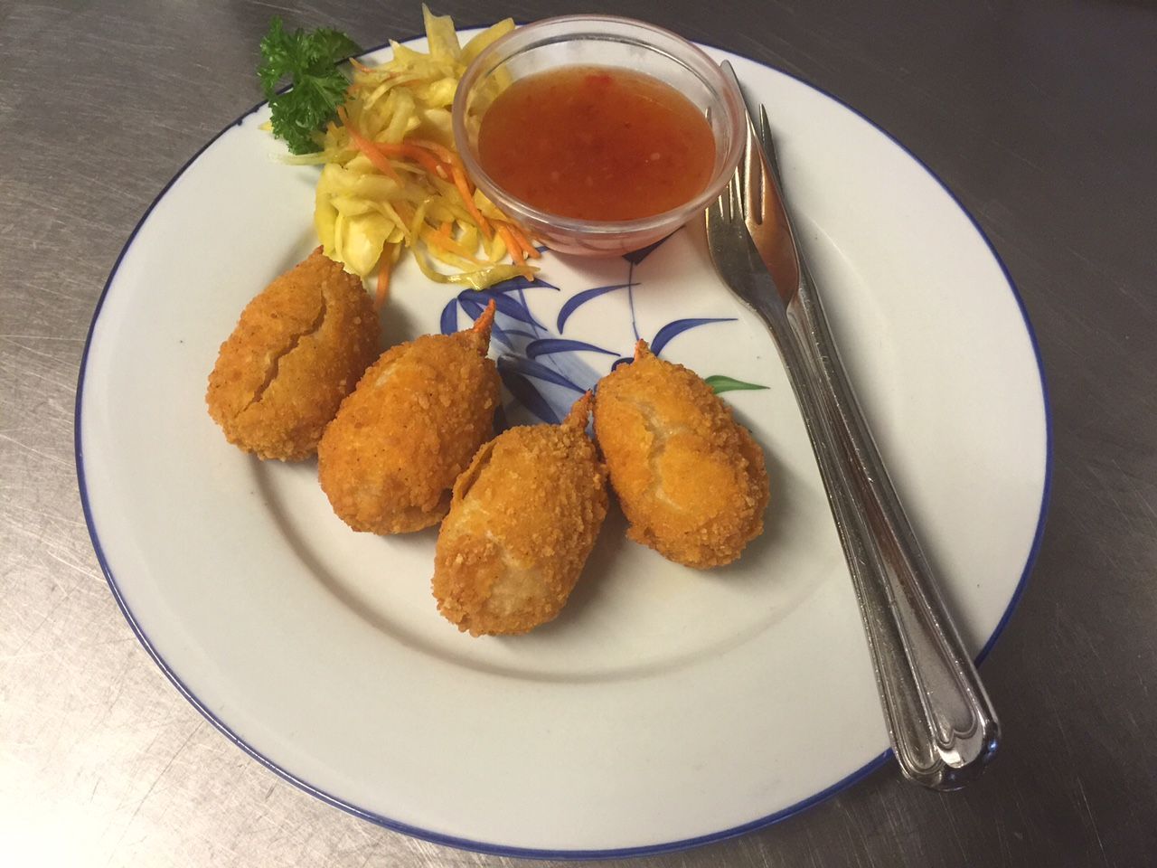 Gebackenes Krebsfleisch