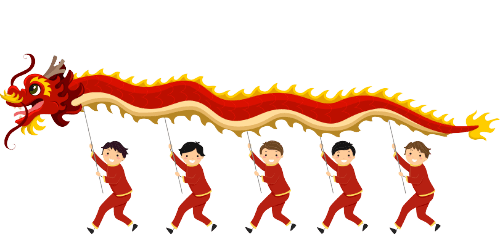 Umzug mit Drache