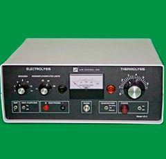 Una caja con un medidor encima sobre un fondo verde.