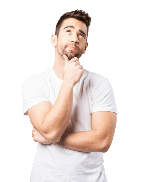 Homme pensif détouré