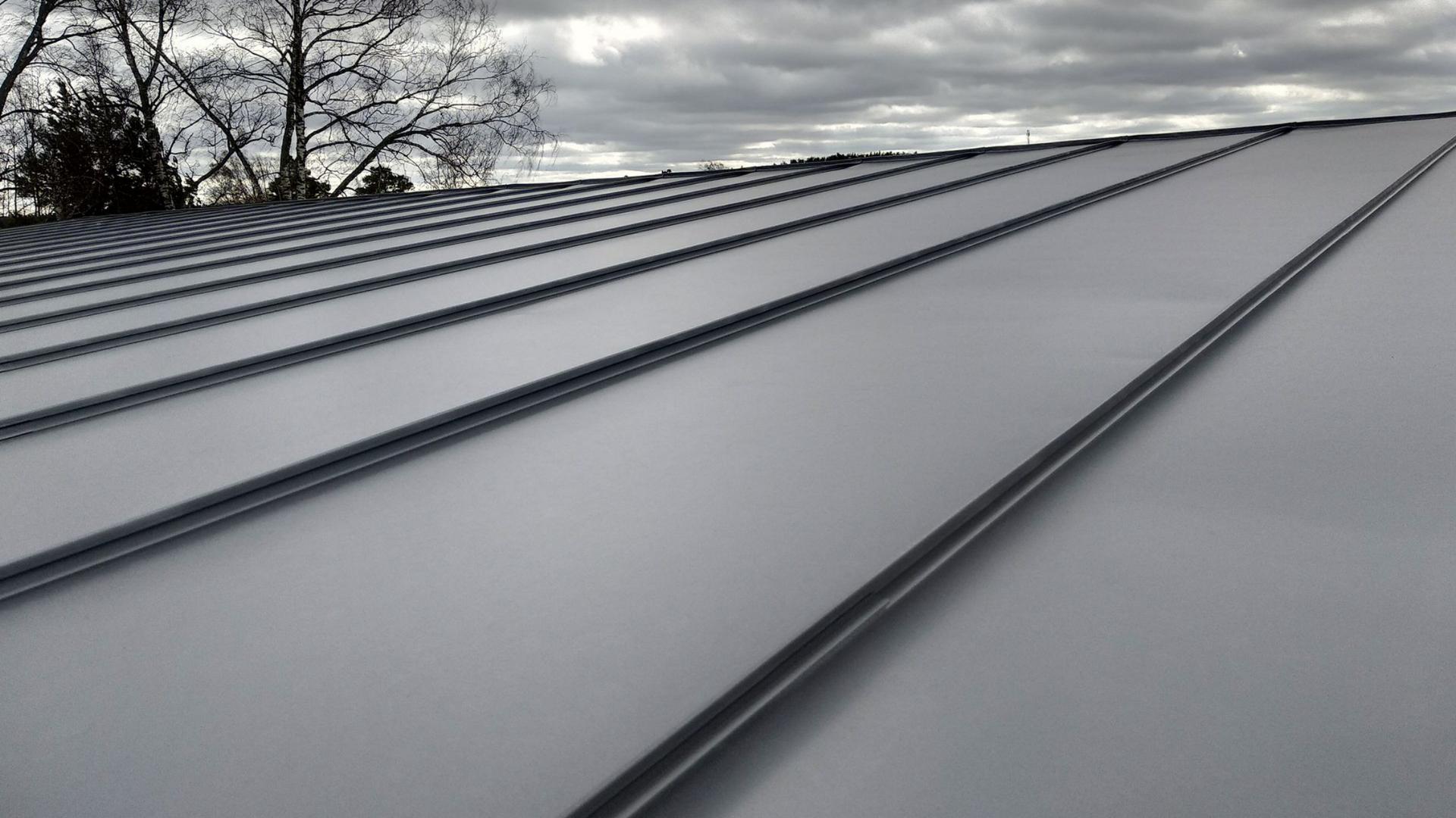 Toiture en zing gris