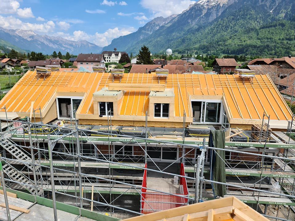 Dachkonstruktion, Arbeit von Holzbau A-Z, A. Zingg-Hänni