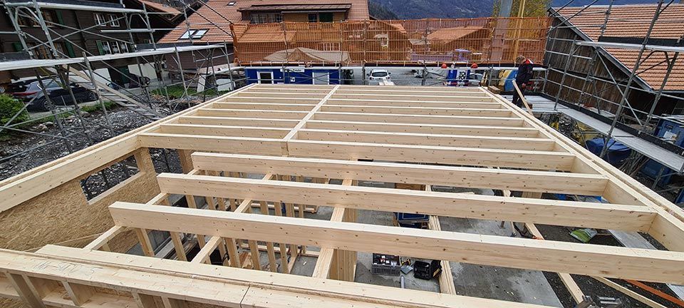 Holzkonstruktion, Arbeit von Holzbau A-Z, A. Zingg-Hänni
