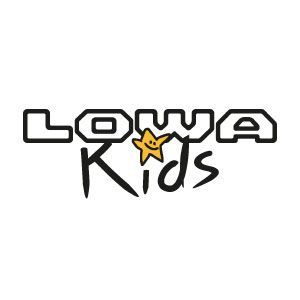 Ein Logo für Lowa-Kids mit einem gelben Stern auf weißem Hintergrund.