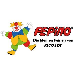 The logo for pepino die kleinen feinen von ricosta shows a clown in a colorful outfit.