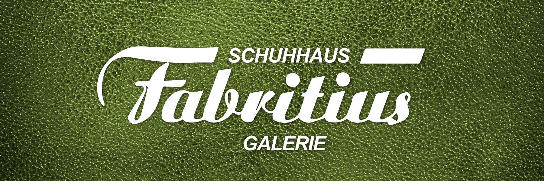 A sign that says schuhhaus fabritius galerie on it