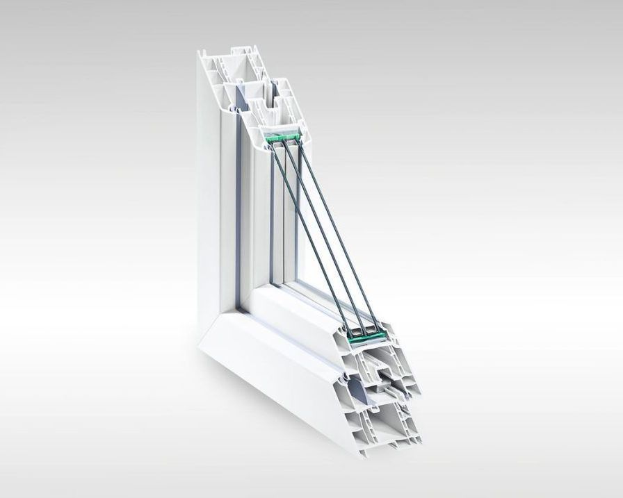 Fenêtre pvc en vue de coupe