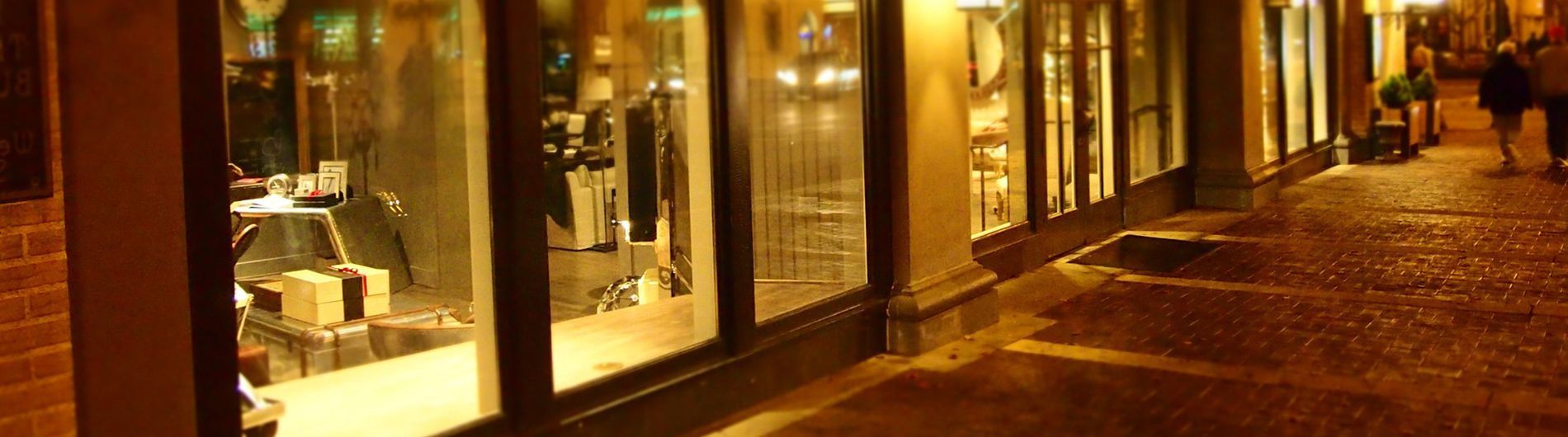 Devanture de vitrine de magasin de luxe