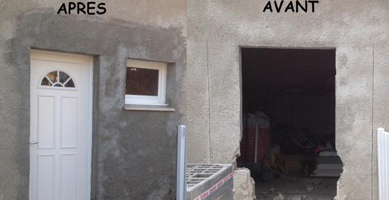 Construction extérieure avant après