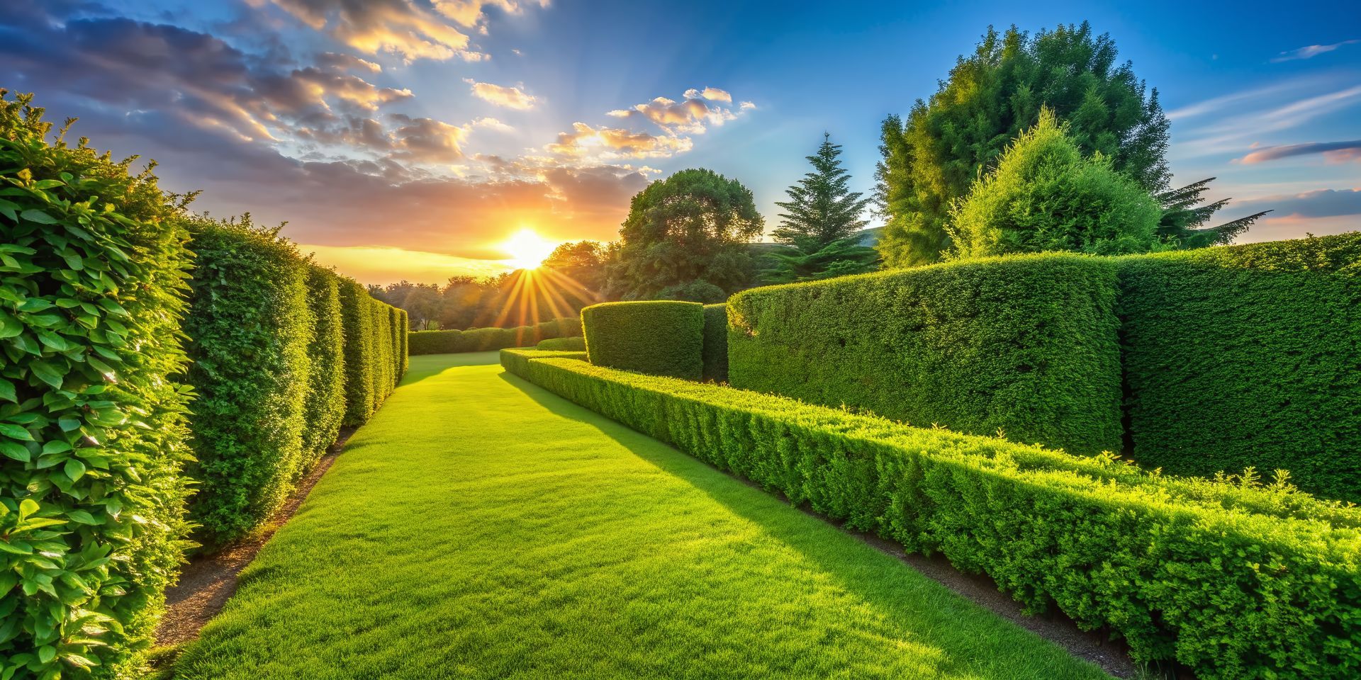 Jardin parfaitement élagué