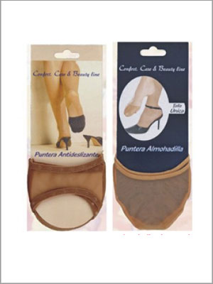Dos paquetes de protectores para zapatos. Malla marrón con suela acolchada.