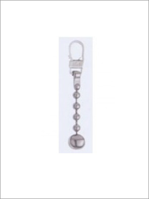 Llavero con cadena de bolas y cierre.
