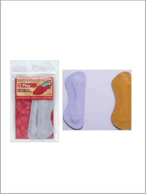 Paquete de plantillas para zapatos con énfasis en los soportes de arco incluidos; uno morado y uno dorado.