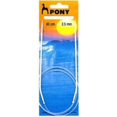 Agujas circulares Pony: 60cm, tamaño 2,5mm, en embalaje.