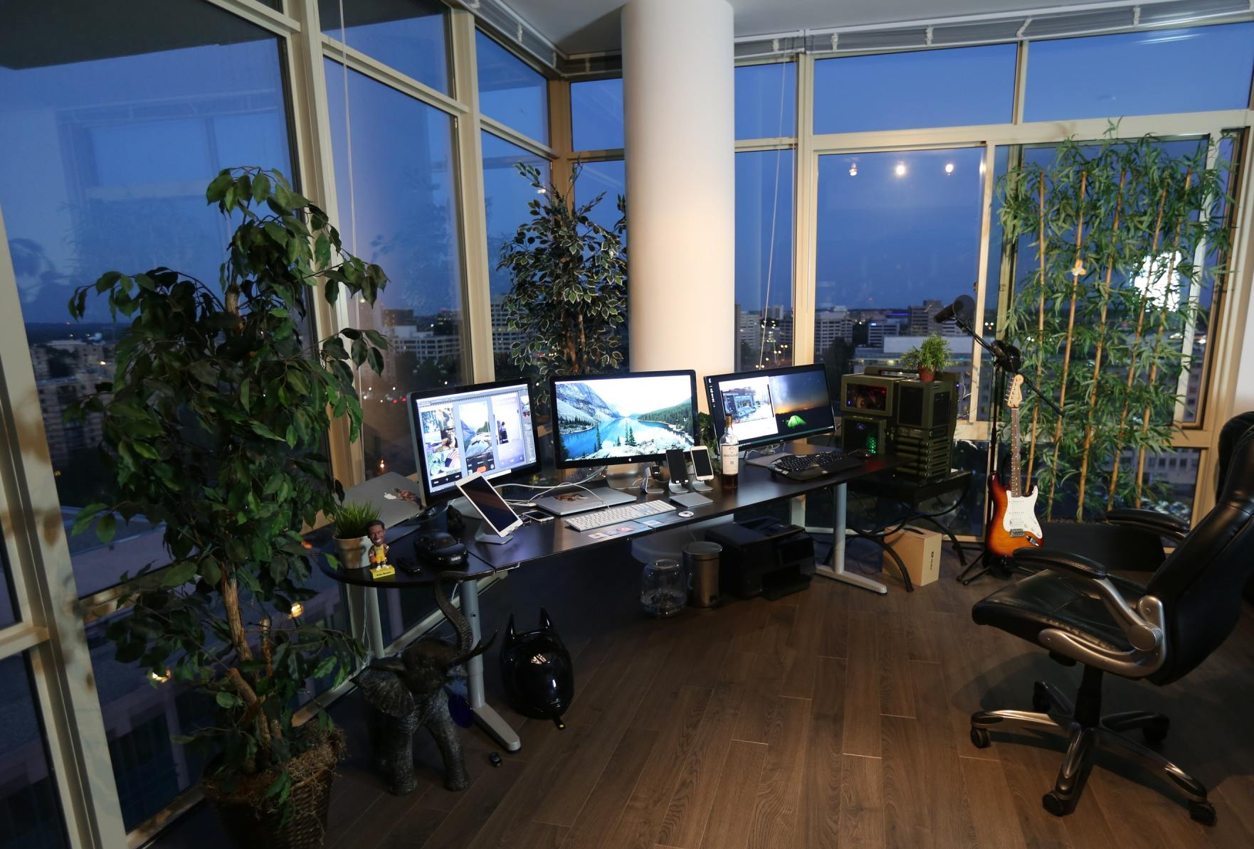 Baie vitrée d'angle bureau