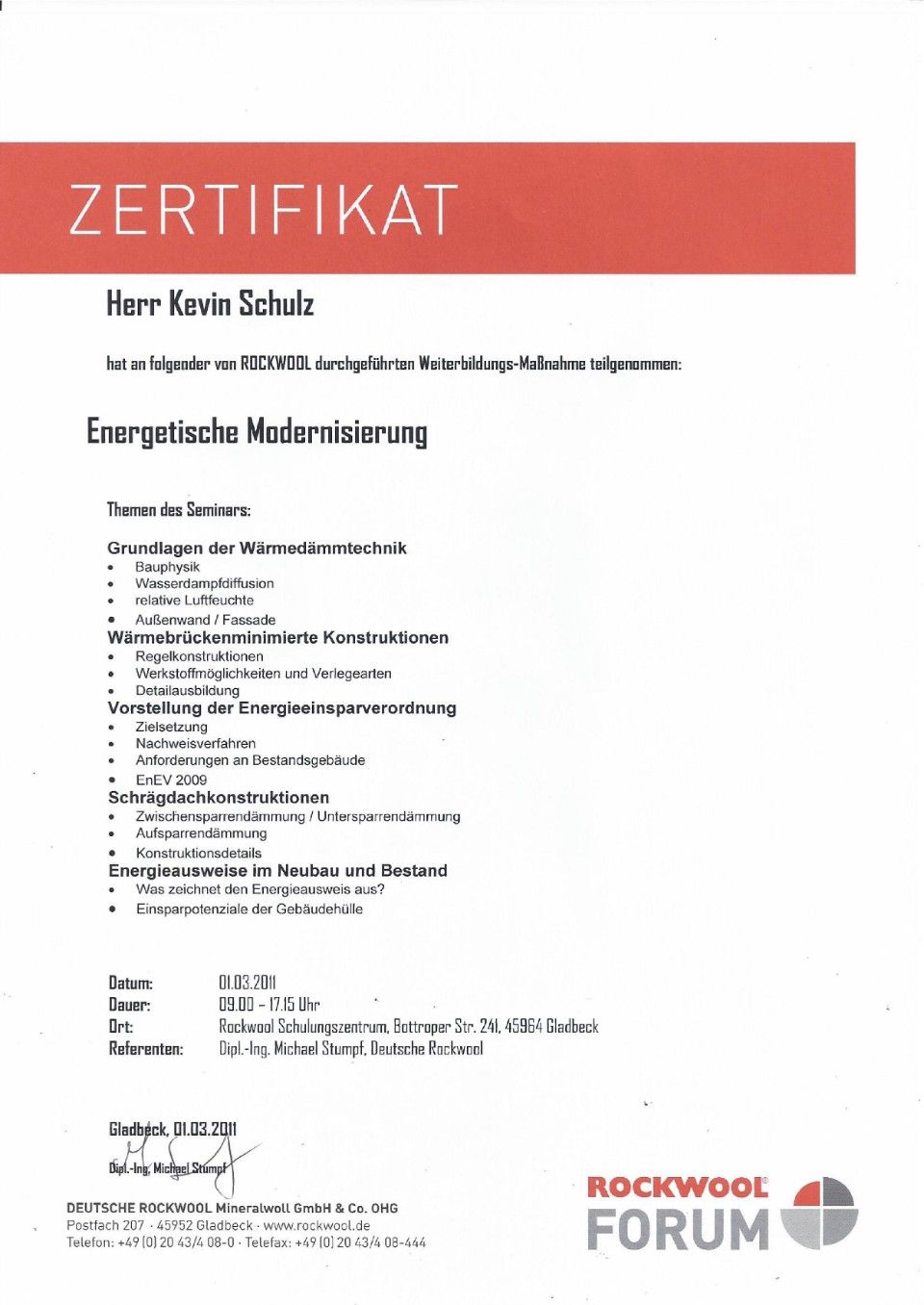 Meisterbrief Rene SChulz