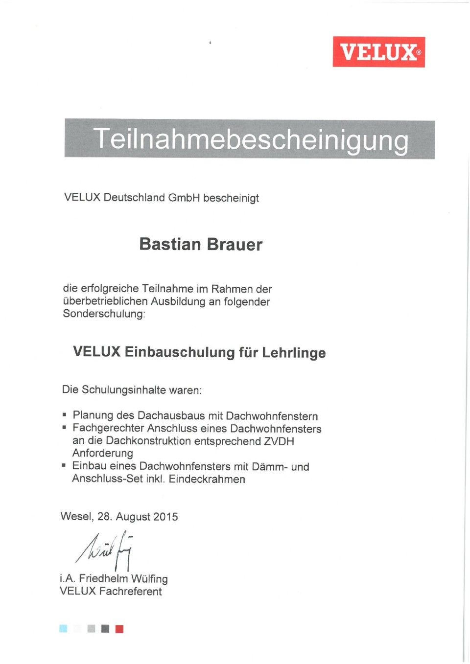 Meisterbrief Rene SChulz