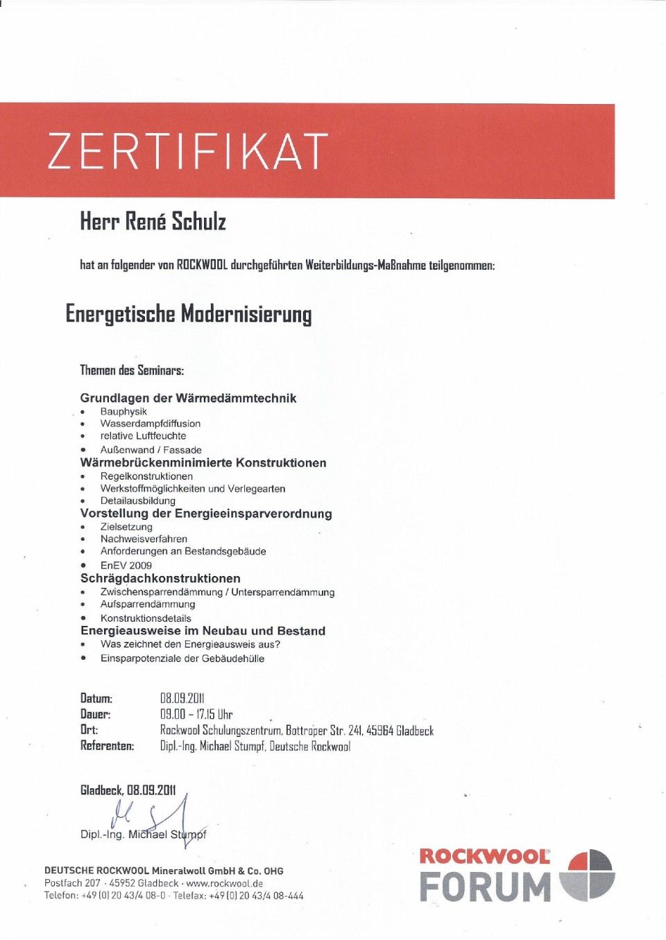 Meisterbrief Rene SChulz