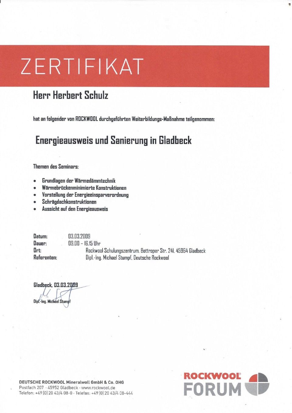 Meisterbrief Rene SChulz