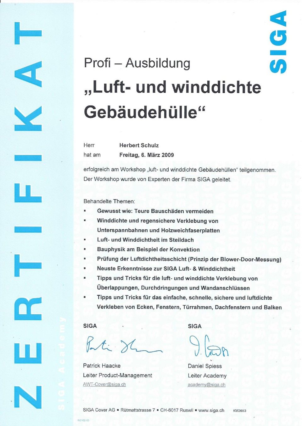 Meisterbrief Rene SChulz