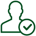 Icon Person und Haken