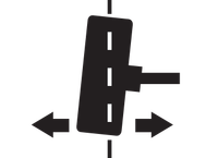 Diagrama de una rueda con flechas que indican el ajuste de alineación.