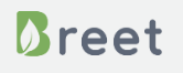 Un logotipo para una empresa llamada Brett con una hoja verde en el medio.