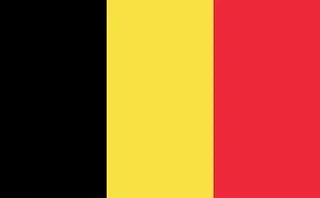 Bandera tricolor vertical: franjas negras, amarillas y rojas; Bélgica.