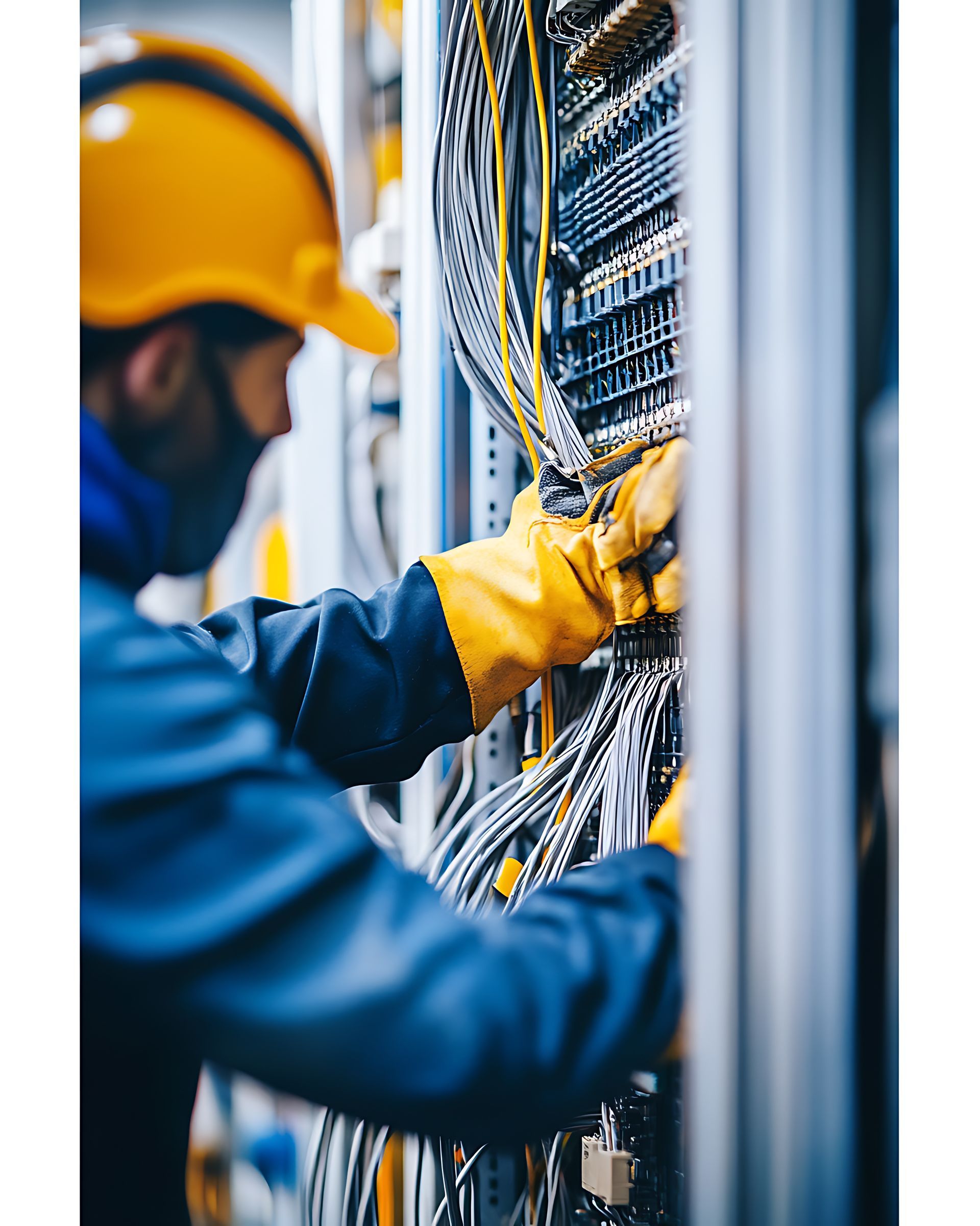 Un homme qui effectue une installation électrique