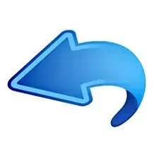 Una flecha azul que apunta hacia la izquierda sobre un fondo blanco.