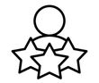Un personnage avec trois étoiles.