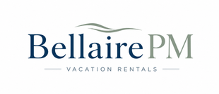 BellairePM vacation rentals logo in navy and gray text on a white background.