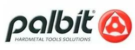 Un logotipo para las soluciones de herramientas de metal duro de Palbit con un círculo rojo.
