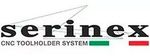 Un logotipo para una empresa llamada sistema portaherramientas cnc serinex.