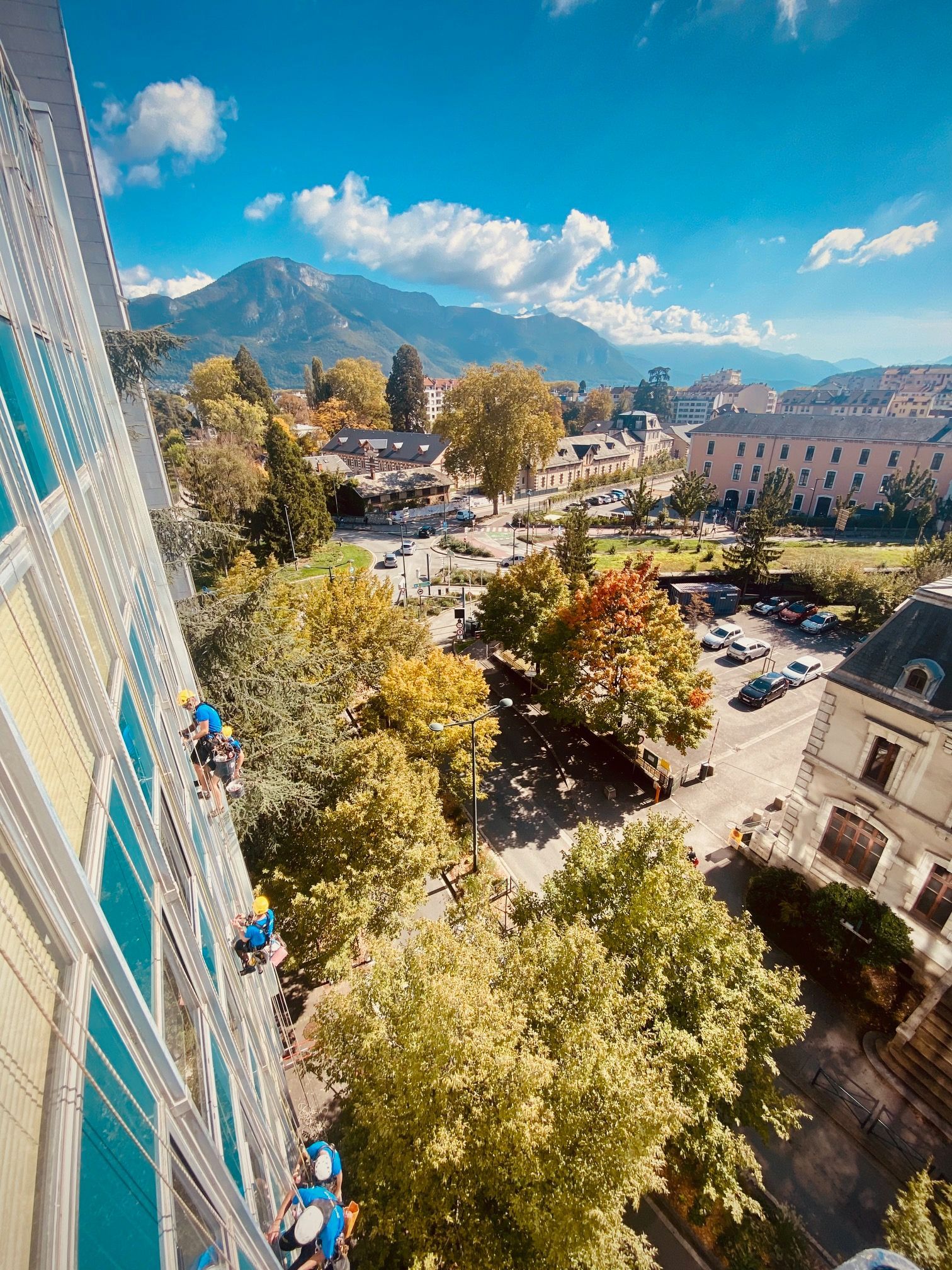 Nettoyage de vitres en hauteur