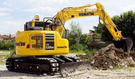 Pelleteuse à chenille Komatsu jaune