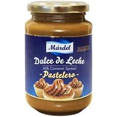 Tarro de dulce de leche Márdel, etiquetado