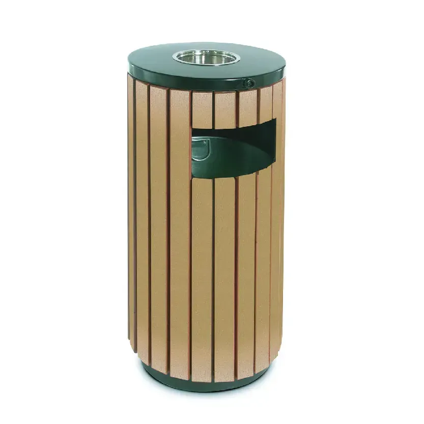 Une poubelle cendrier.