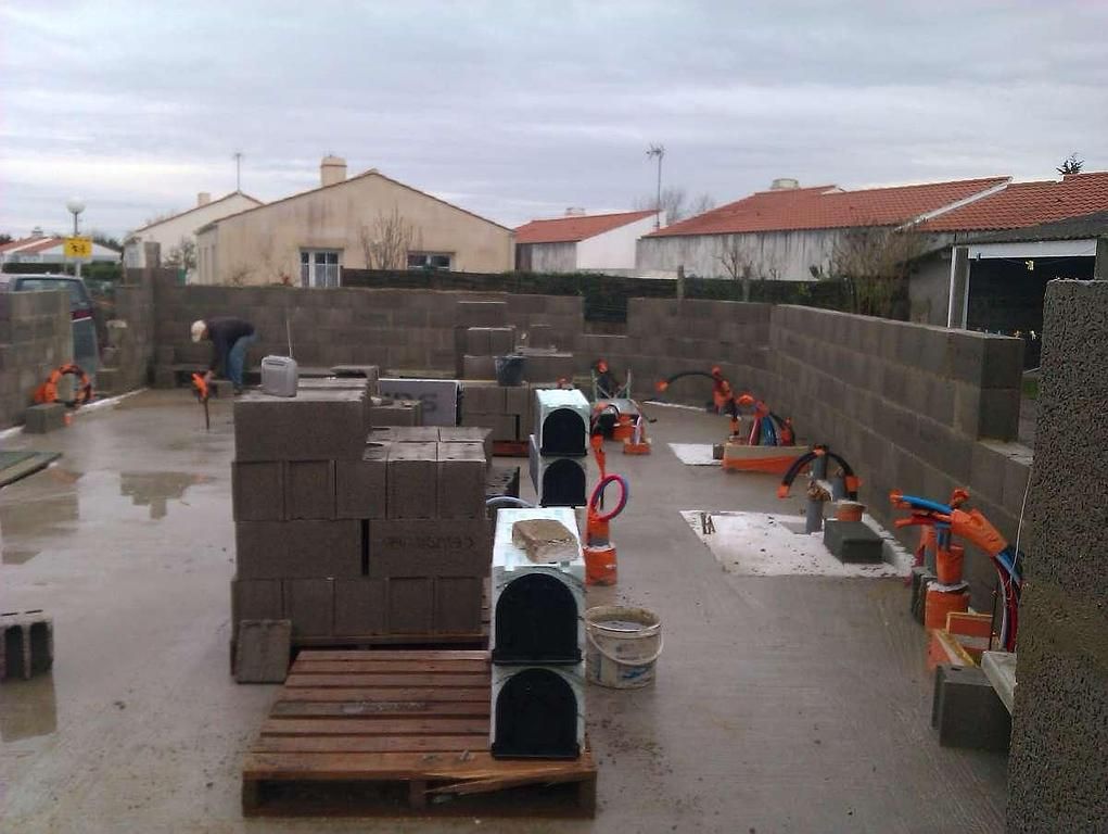 Chantier de construction d'une maison neuve