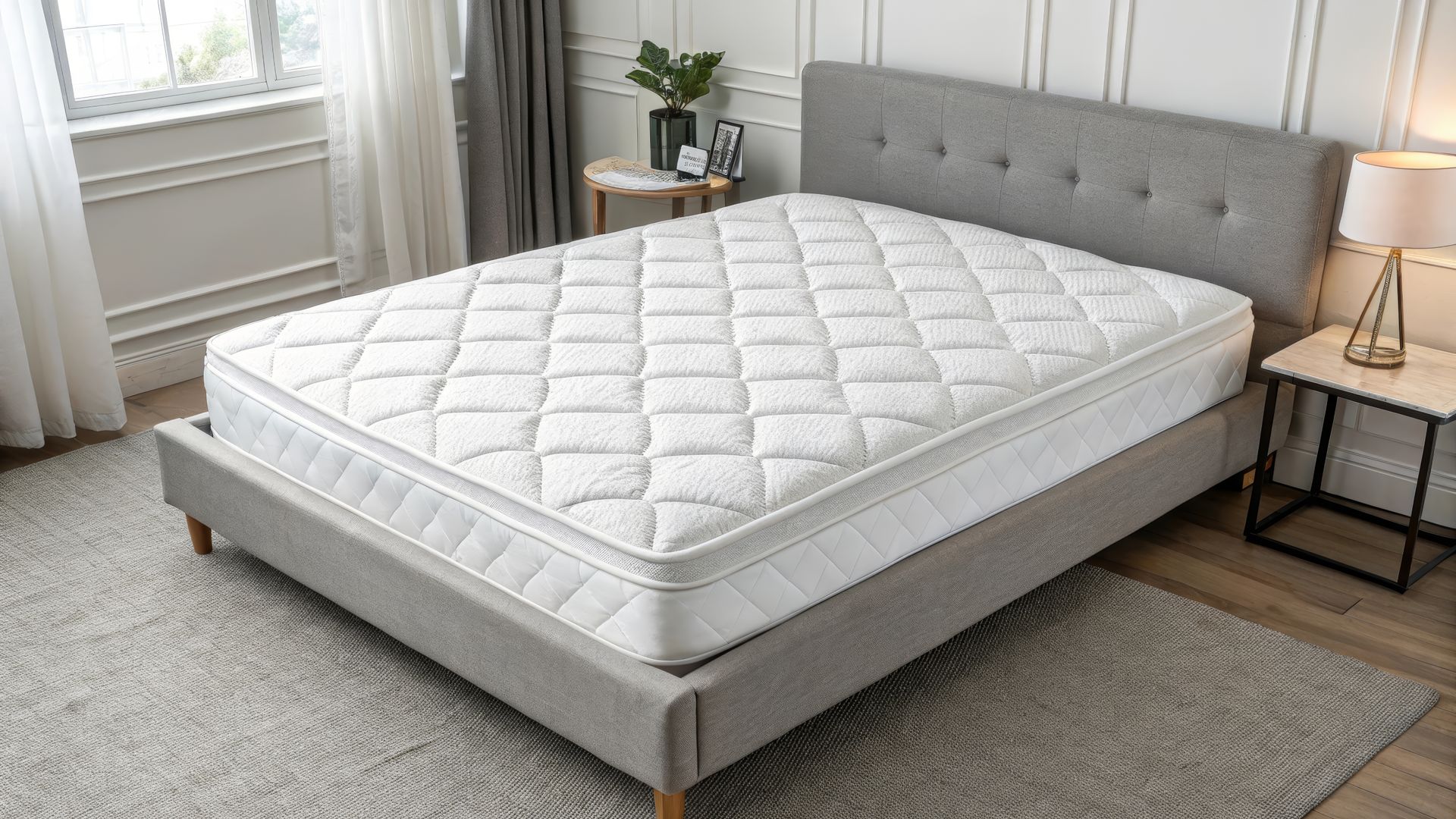 Un matelas sur un sommier