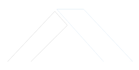 Geometrischer Umriss eines Daches in Hellgrau mit zwei abgewinkelten Seiten, die sich an einer Spitze treffen.