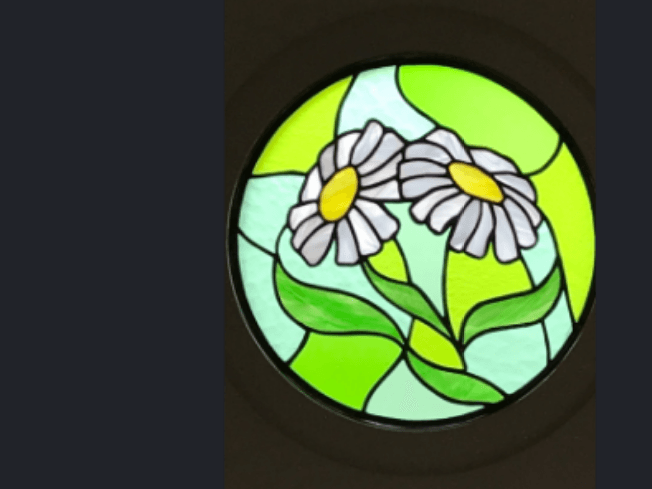 Vitrail Tiffany, motifs floraux