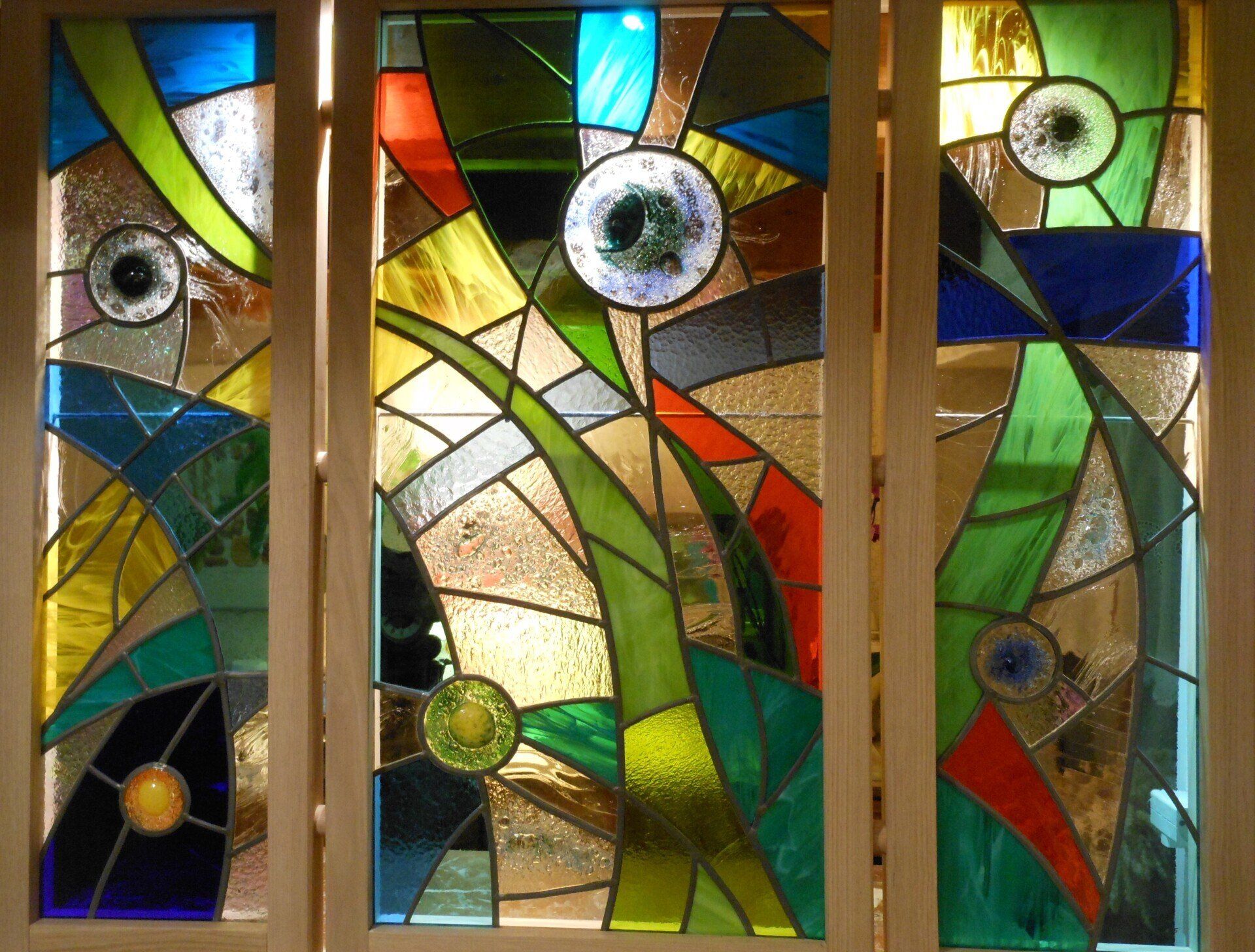 Vitrail réalisé pour une séparation de cuisine