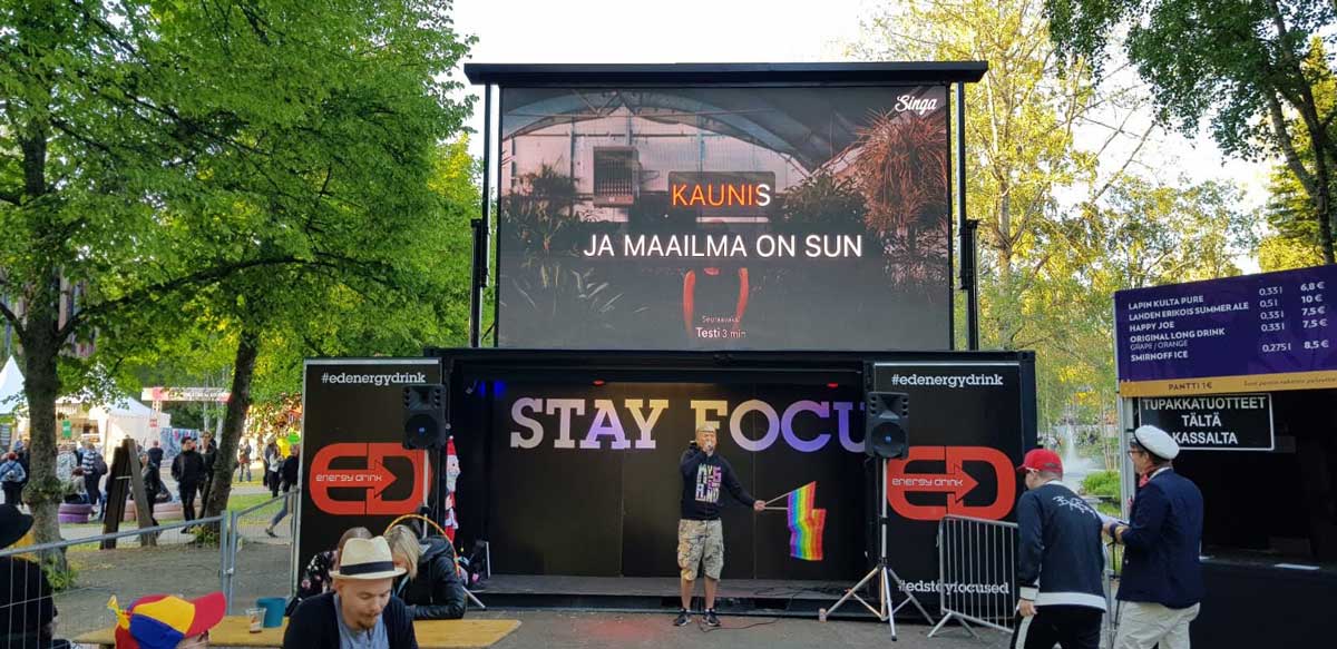 15 m2 screencontainer - Eventgear Oy