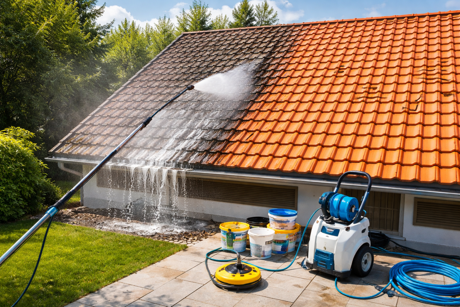 Un homme se tient sur le toit d'un immeuble